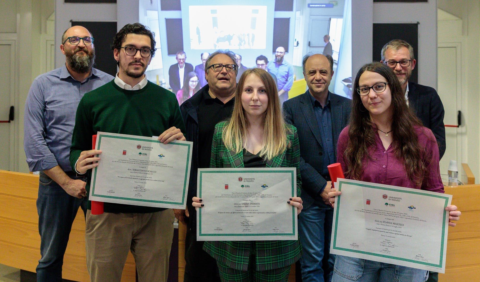 Premio laurea Cgil Cisl Uil. Il riconoscimento a tre tesi di laurea sul lavoro