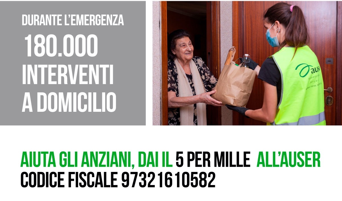 Aiuta gli anziani. Dona il cinque per mille ad Auser