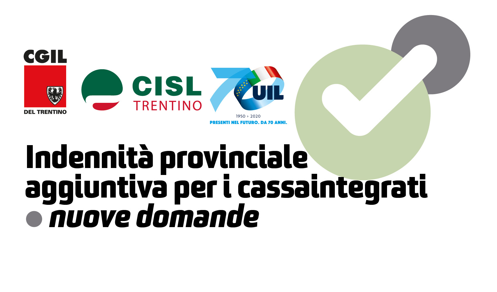 Cassa integrazione. Nuove domande per l’indennità provinciale