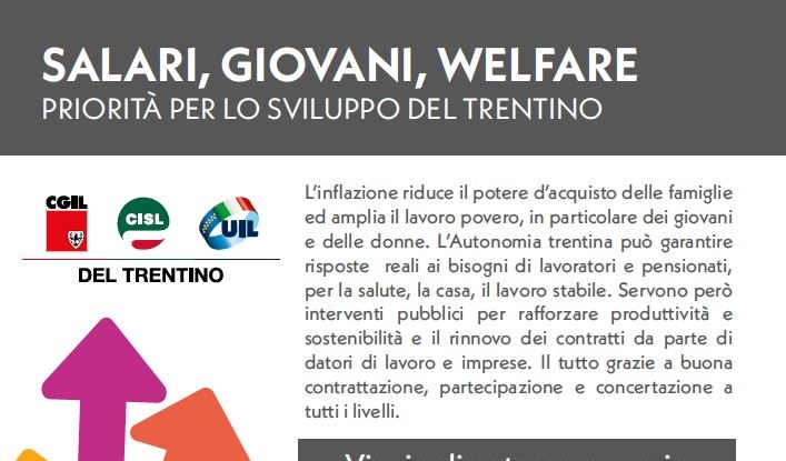Salario, giovani e welfare. Le priorità del Trentino di oggi e domani